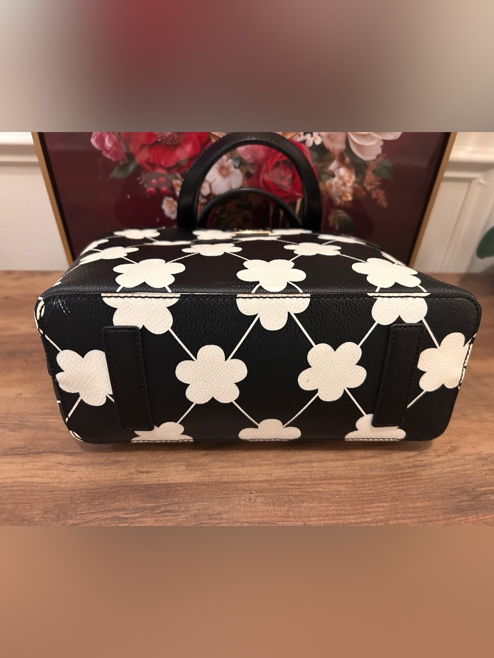 kate spade Black & White Clover Pattern Tote - Picture 6 of 8